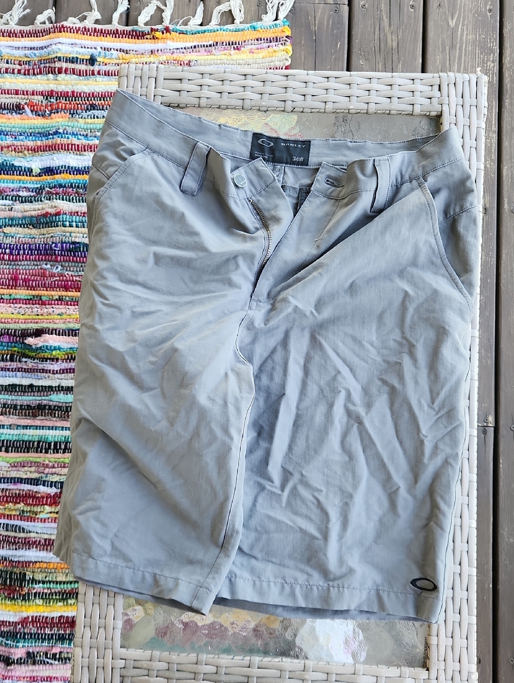 Oakley Gray Men's Casual Shorts with 34W Waist Tag